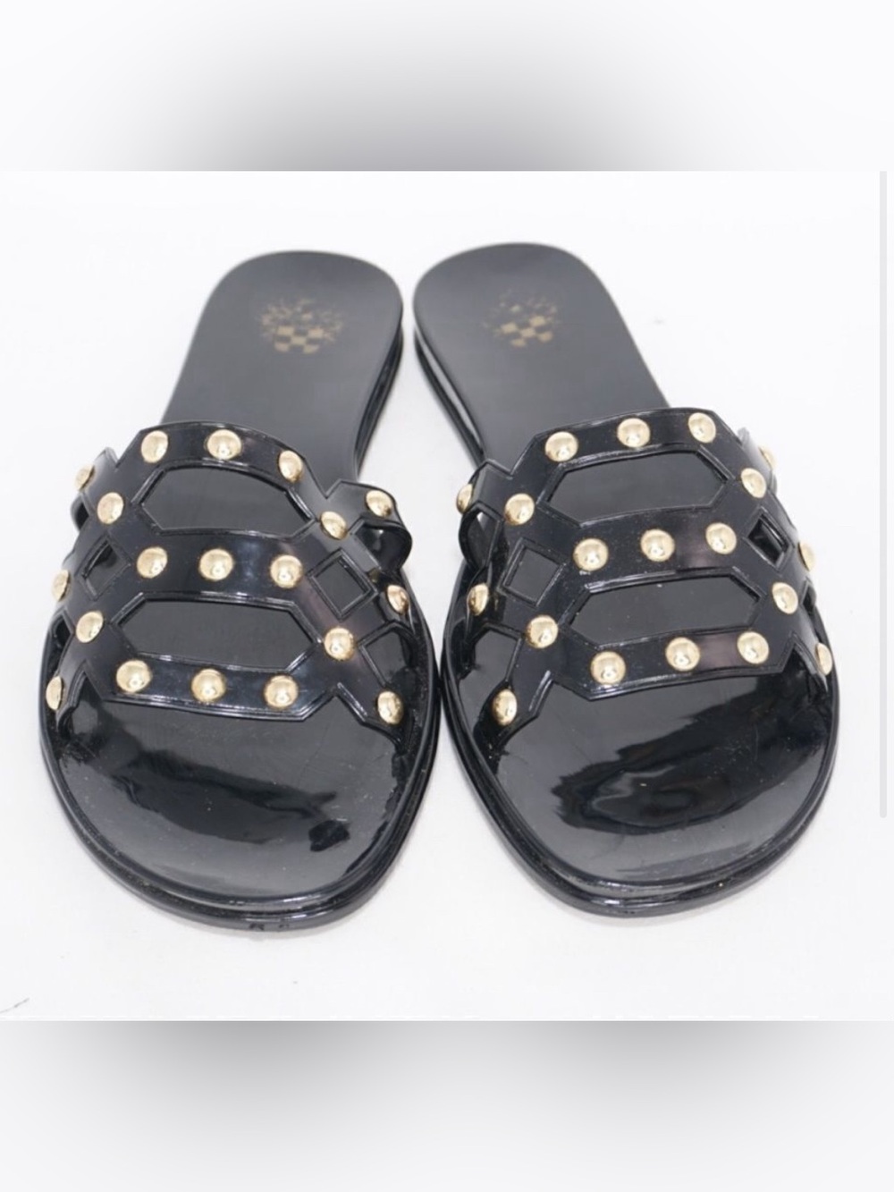 Vince Camuto Carron studded jelly water-resistant sandals vintage-inspired. Sz 7